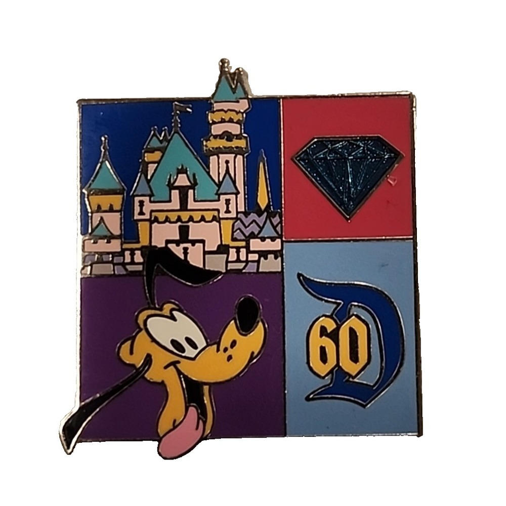Disney Pin Pluto Sleeping Beauty Castle Disneyland 60 Diamond Celebration 109414